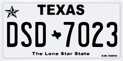 TX license plate DSD7023
