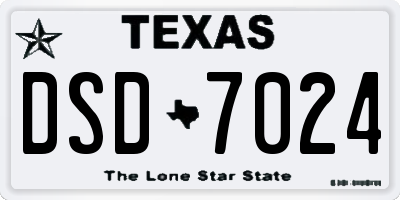 TX license plate DSD7024