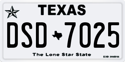 TX license plate DSD7025