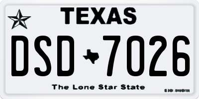 TX license plate DSD7026