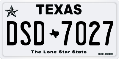 TX license plate DSD7027