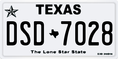 TX license plate DSD7028