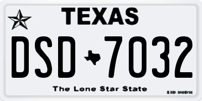 TX license plate DSD7032