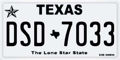 TX license plate DSD7033
