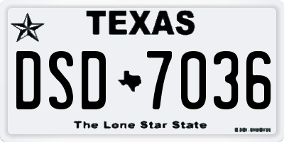 TX license plate DSD7036