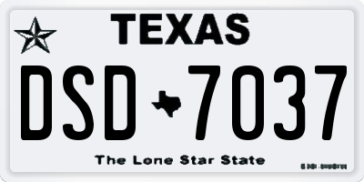 TX license plate DSD7037