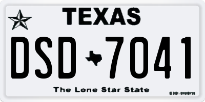 TX license plate DSD7041
