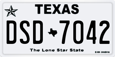 TX license plate DSD7042