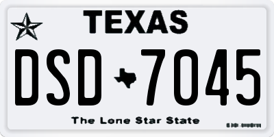 TX license plate DSD7045