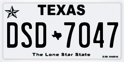 TX license plate DSD7047