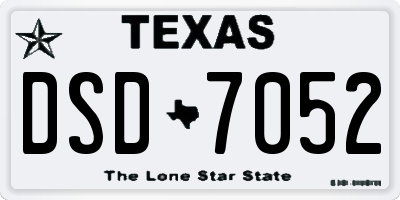TX license plate DSD7052