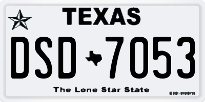 TX license plate DSD7053