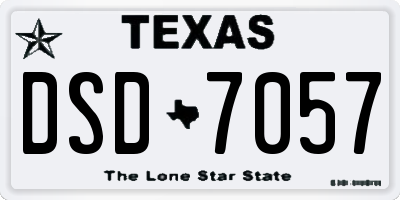 TX license plate DSD7057