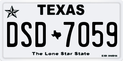 TX license plate DSD7059
