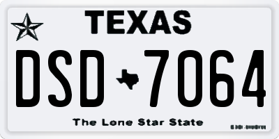 TX license plate DSD7064