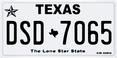 TX license plate DSD7065