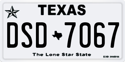 TX license plate DSD7067