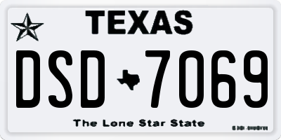 TX license plate DSD7069