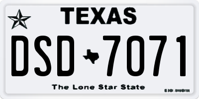 TX license plate DSD7071