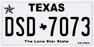 TX license plate DSD7073