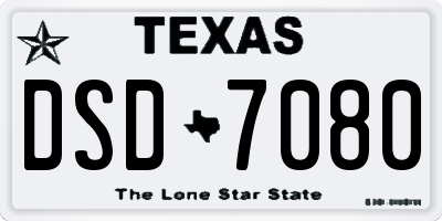 TX license plate DSD7080
