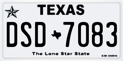TX license plate DSD7083