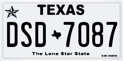 TX license plate DSD7087