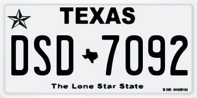 TX license plate DSD7092