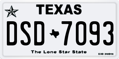 TX license plate DSD7093