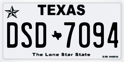 TX license plate DSD7094