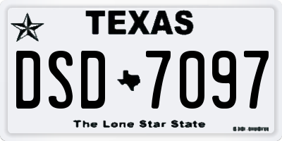TX license plate DSD7097