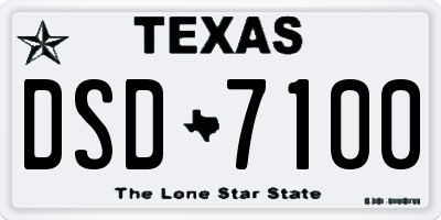 TX license plate DSD7100