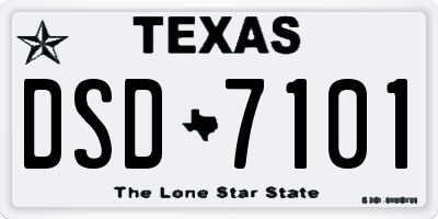 TX license plate DSD7101