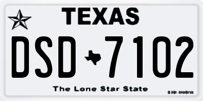 TX license plate DSD7102