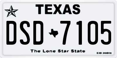 TX license plate DSD7105