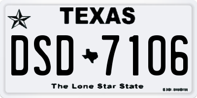 TX license plate DSD7106