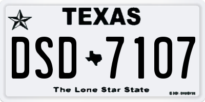 TX license plate DSD7107