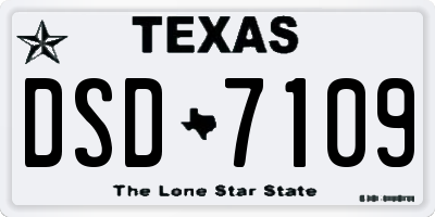 TX license plate DSD7109