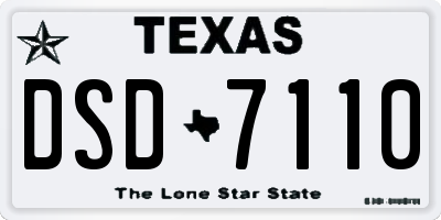 TX license plate DSD7110