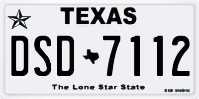 TX license plate DSD7112