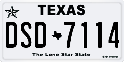 TX license plate DSD7114