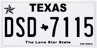 TX license plate DSD7115