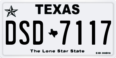 TX license plate DSD7117