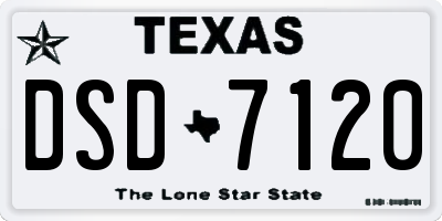 TX license plate DSD7120
