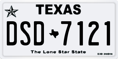 TX license plate DSD7121