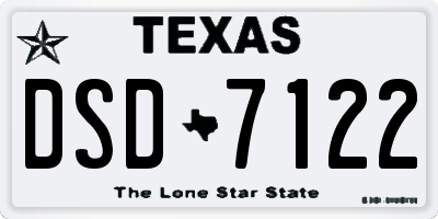 TX license plate DSD7122