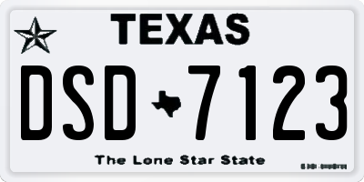 TX license plate DSD7123