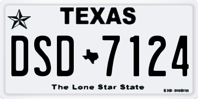 TX license plate DSD7124