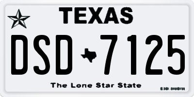 TX license plate DSD7125