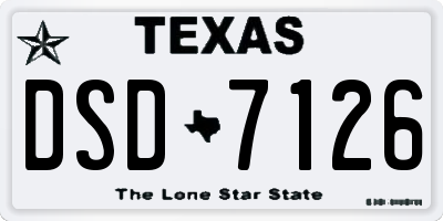 TX license plate DSD7126